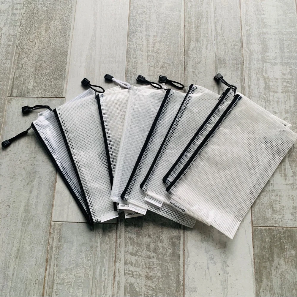 1-2-3pcs Clear Checked TSA Approved Traveling Zip Pouch Mini Hand Bag